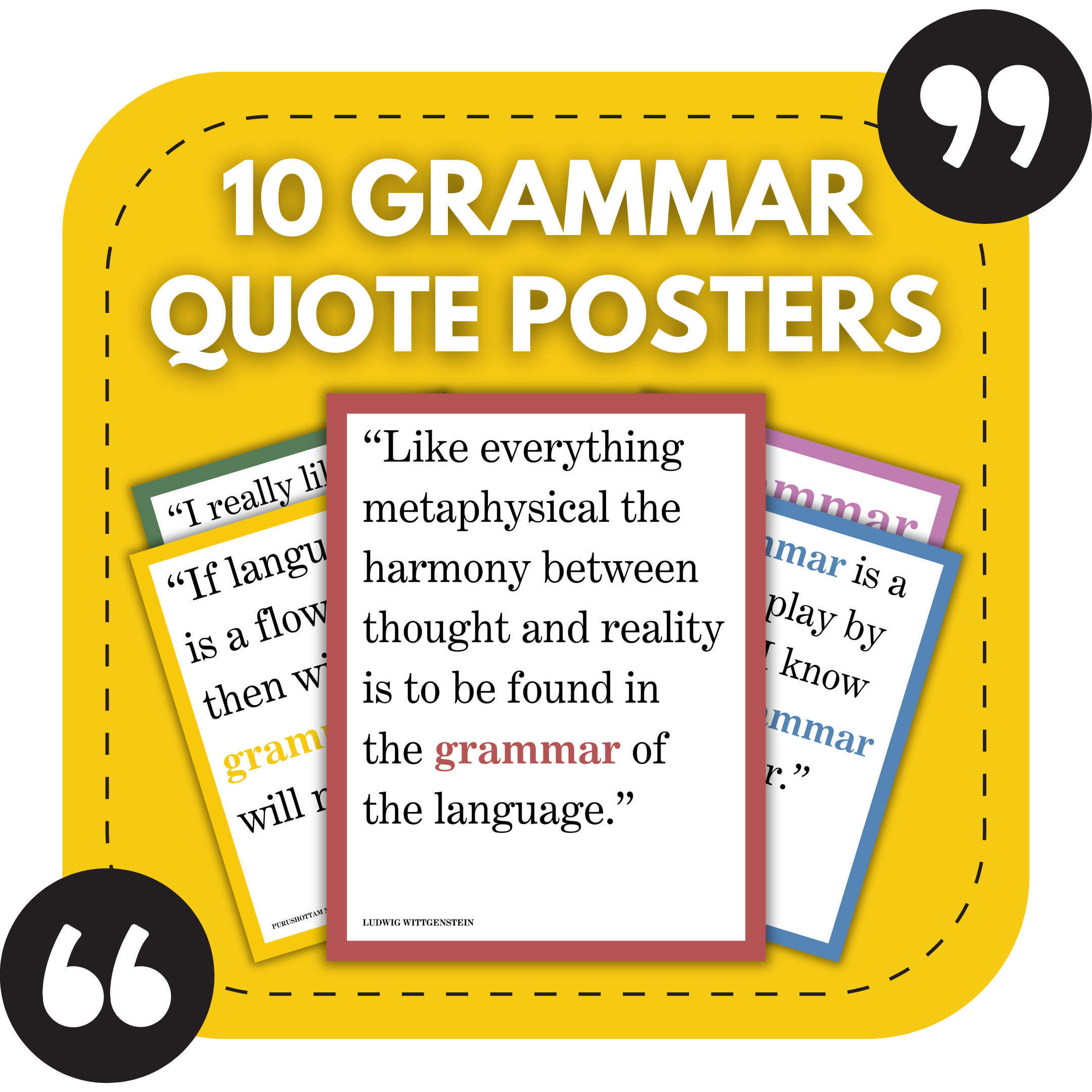 10 Grammar Bulletin Board Posters | ELA Classroom & Library Decor