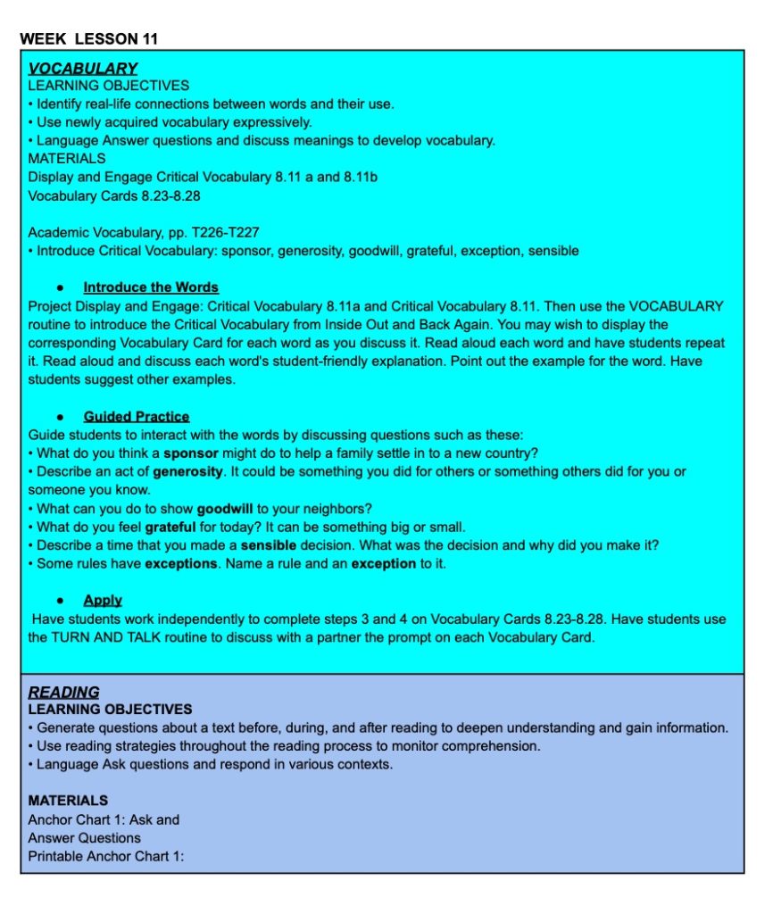 5th Grade HMH Into Reading Module 8 Lesson Plans 1-15 | Made By Teachers