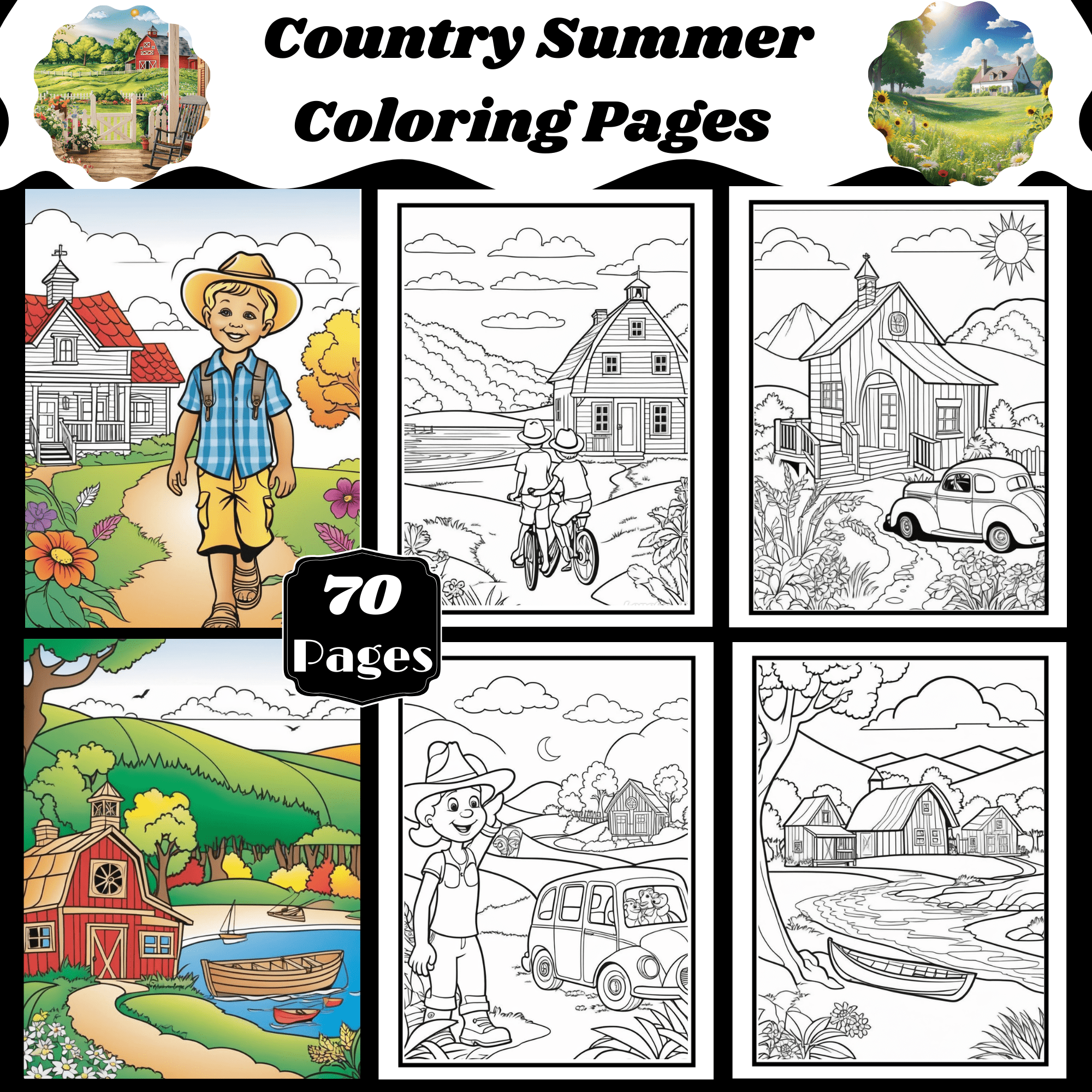 Country Summer Coloring Pages