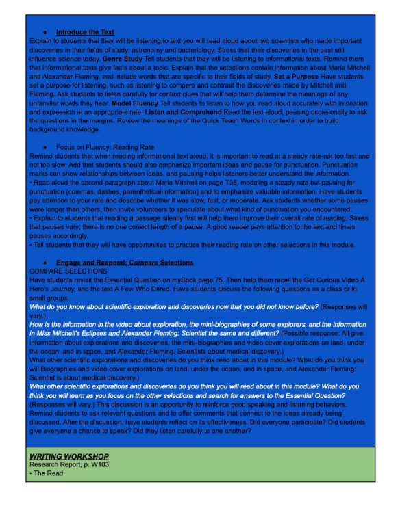 5th Grade HMH Into Reading Module 7 Lesson Plans 1-15 | Made By Teachers