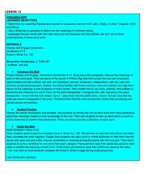 5th Grade HMH Into Reading Module 6 Lesson Plans 1-15 - Made By Teachers