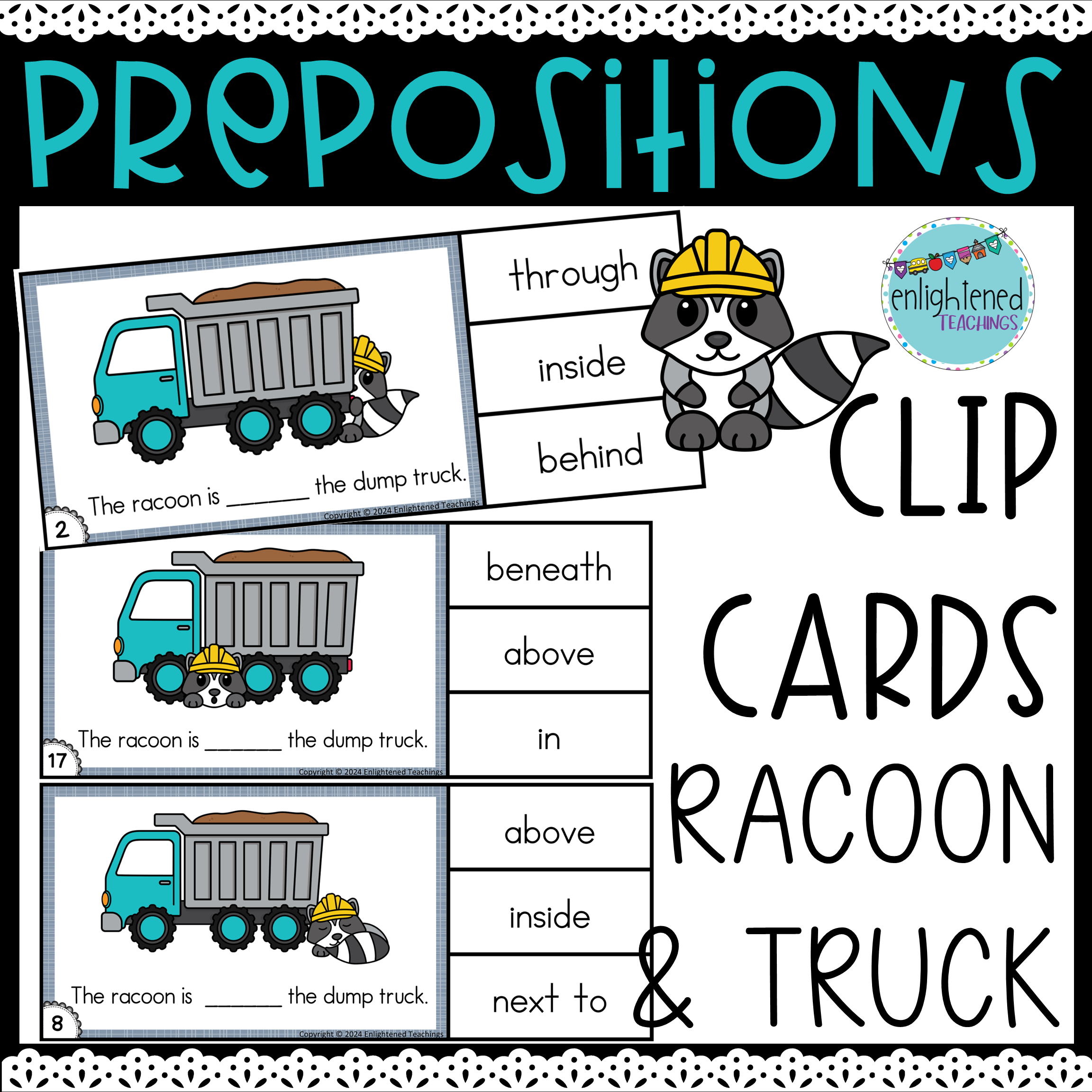 Dump Truck Construction Preposition Clip Cards Construction Positional Words