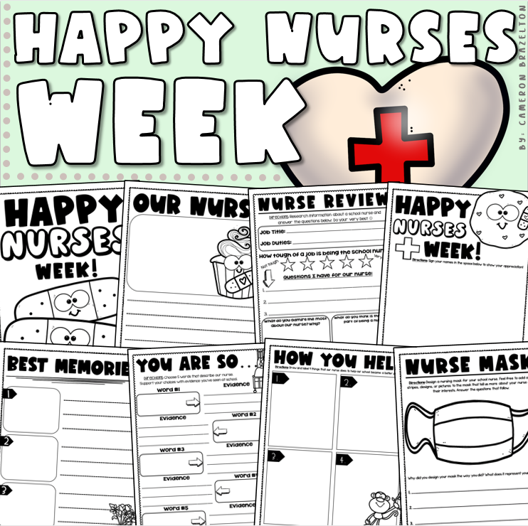 School Nurse Appreciation Week | Thank You Cards | Class Book Activities