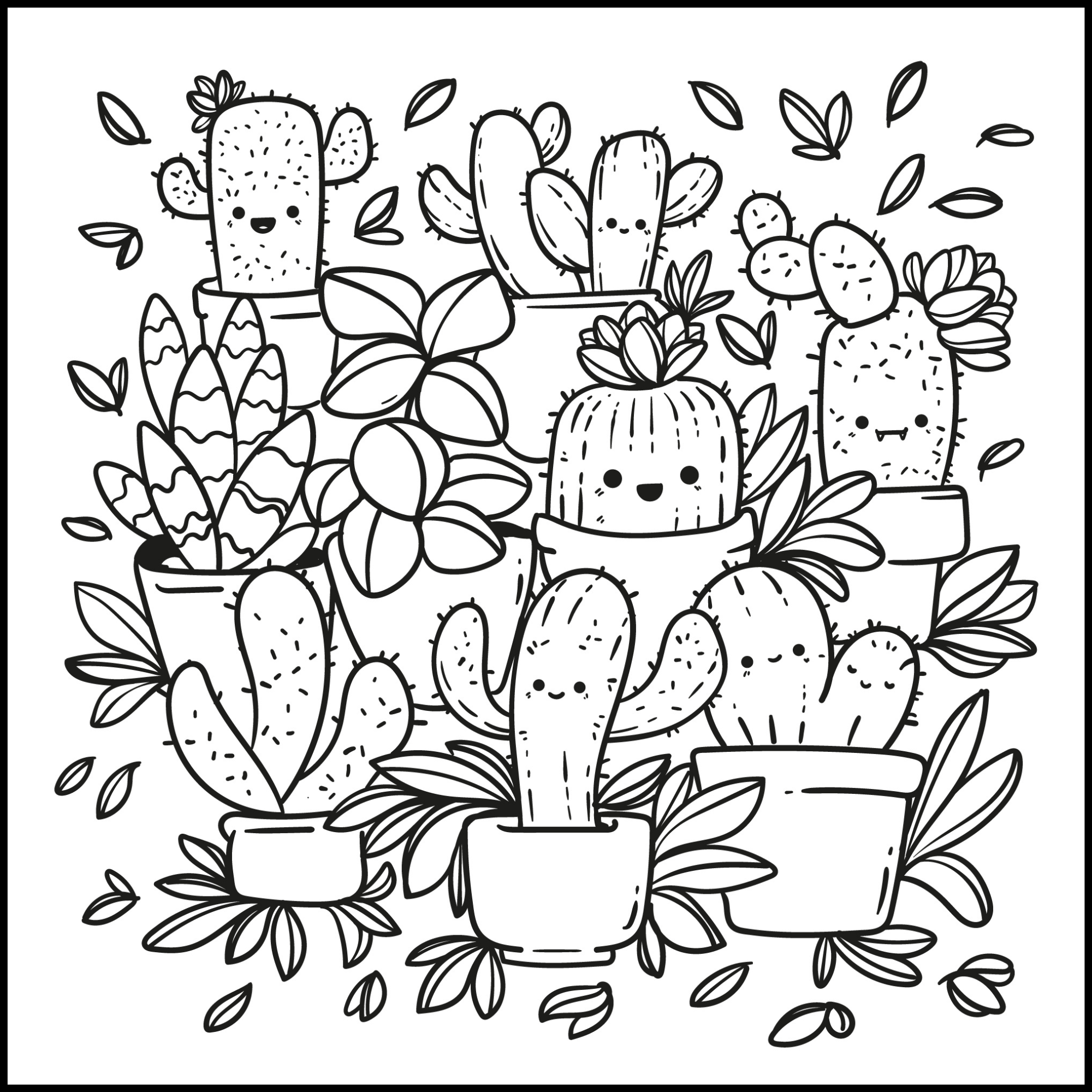 Cinco De Mayo Coloring Page - Mexican Coloring Page - Hand Drawn Kawaii