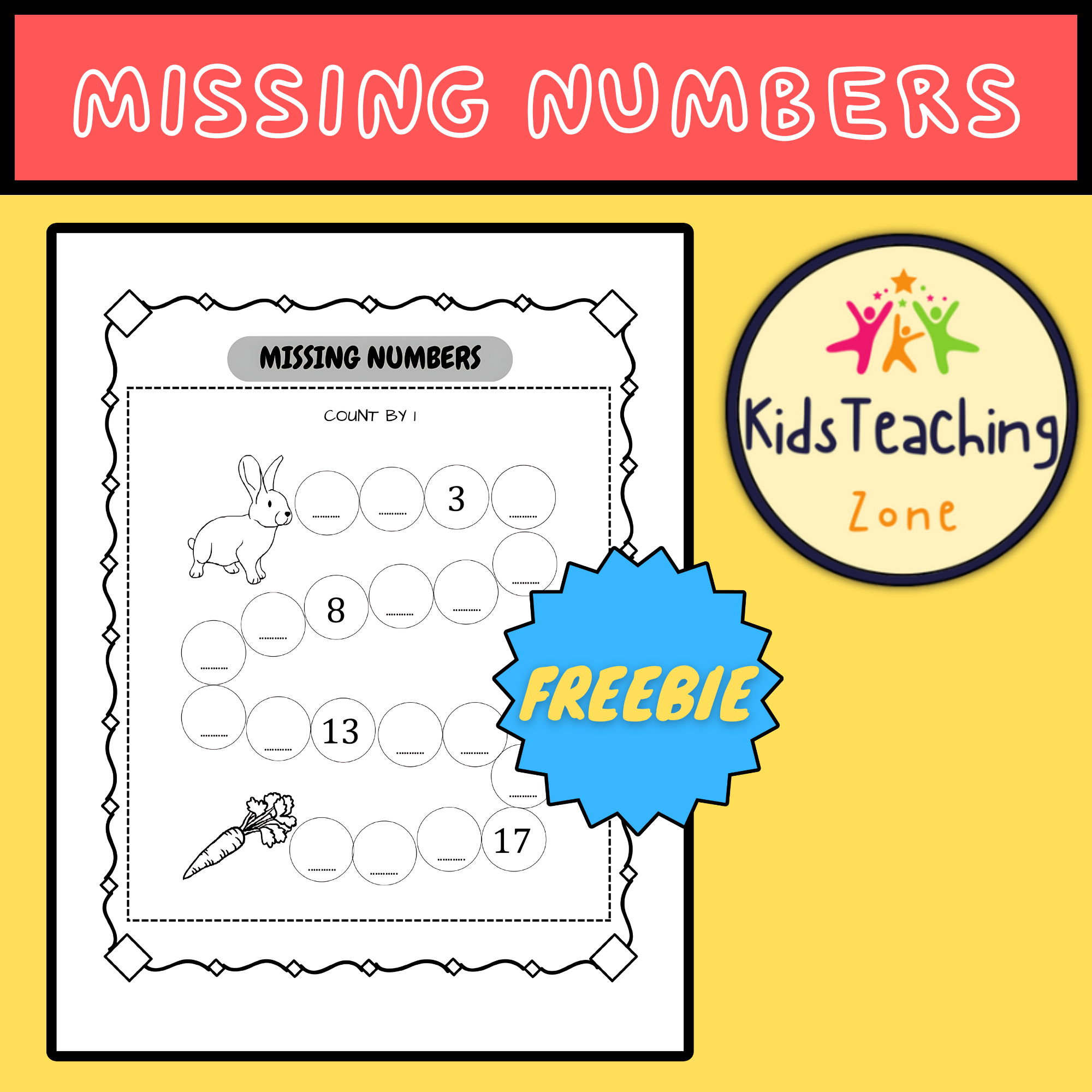 Fill in The Missing Numbers - Math Worksheets Practice