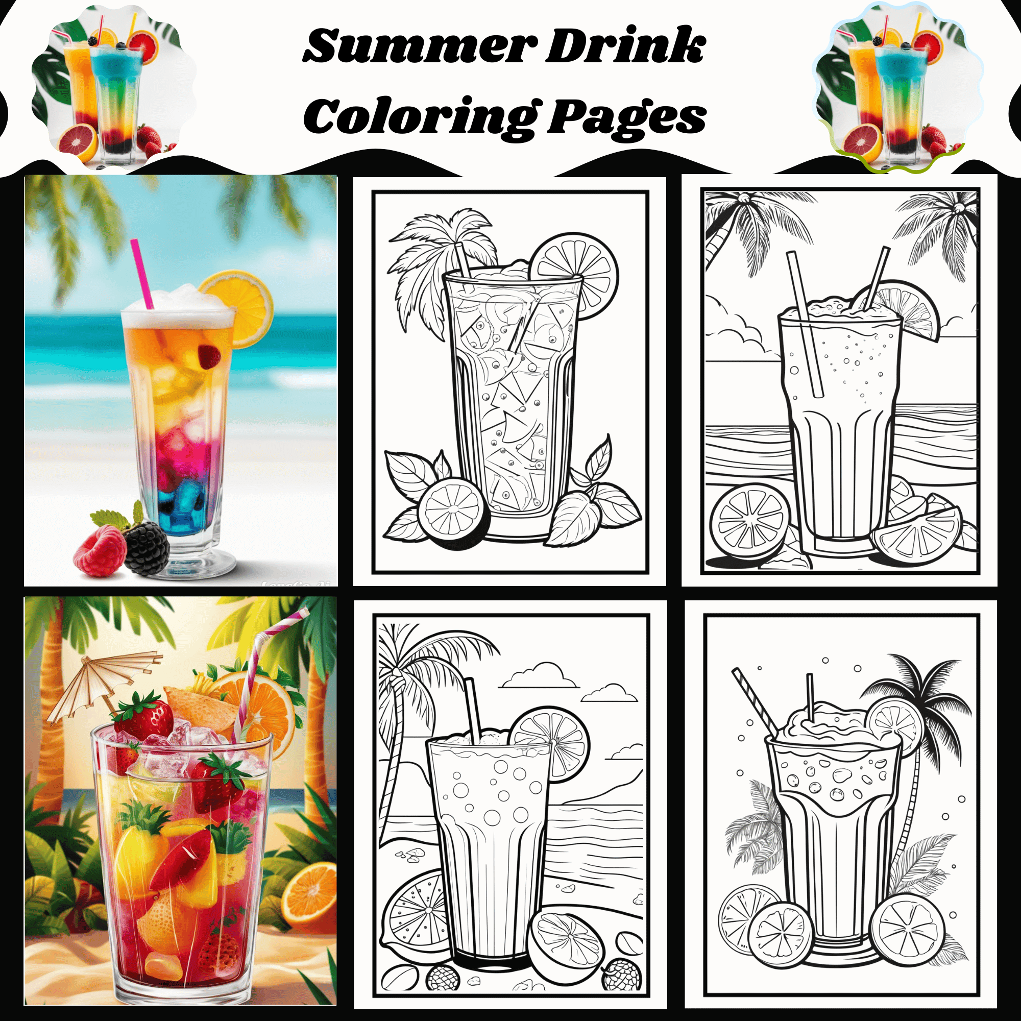 Summer Drink Coloring Pages