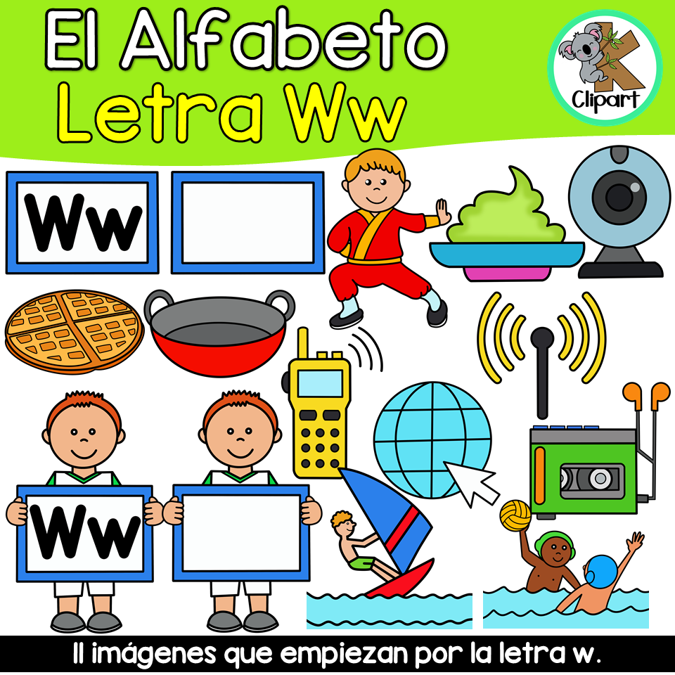 Alfabeto Letra W Clipart / Alphabet Spanish Letter W Clipart