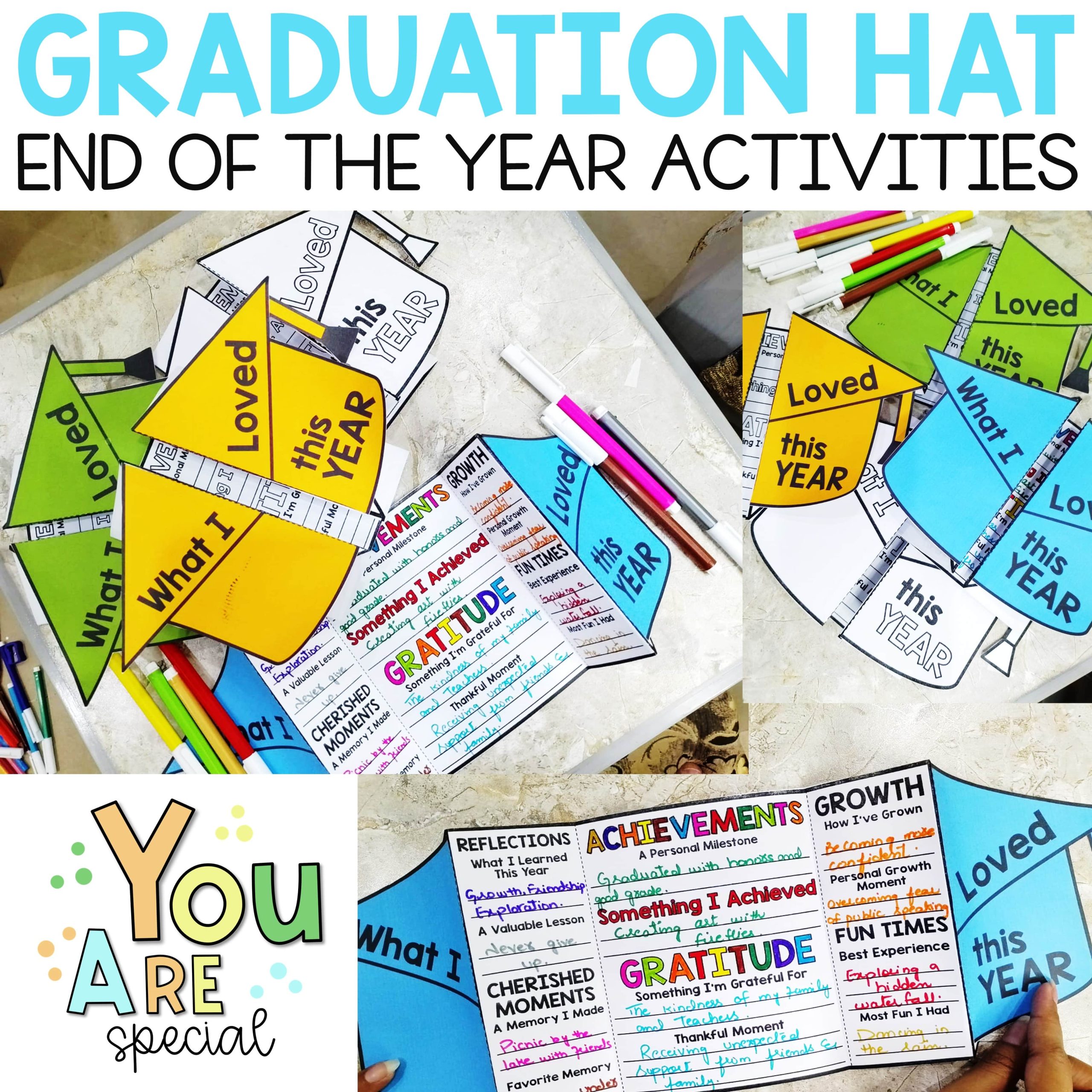 End of the Year Activities Graduation Hat Writing Craft Memory Book