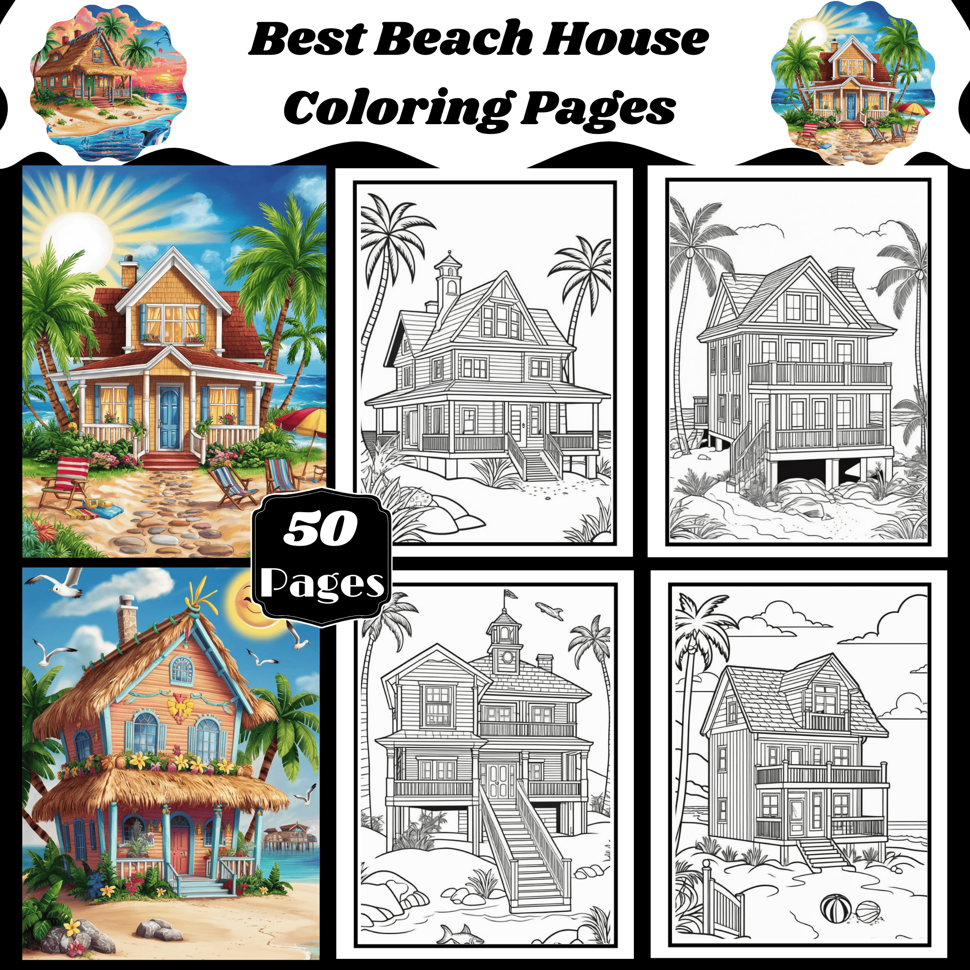 Best Beach House Coloring Pages