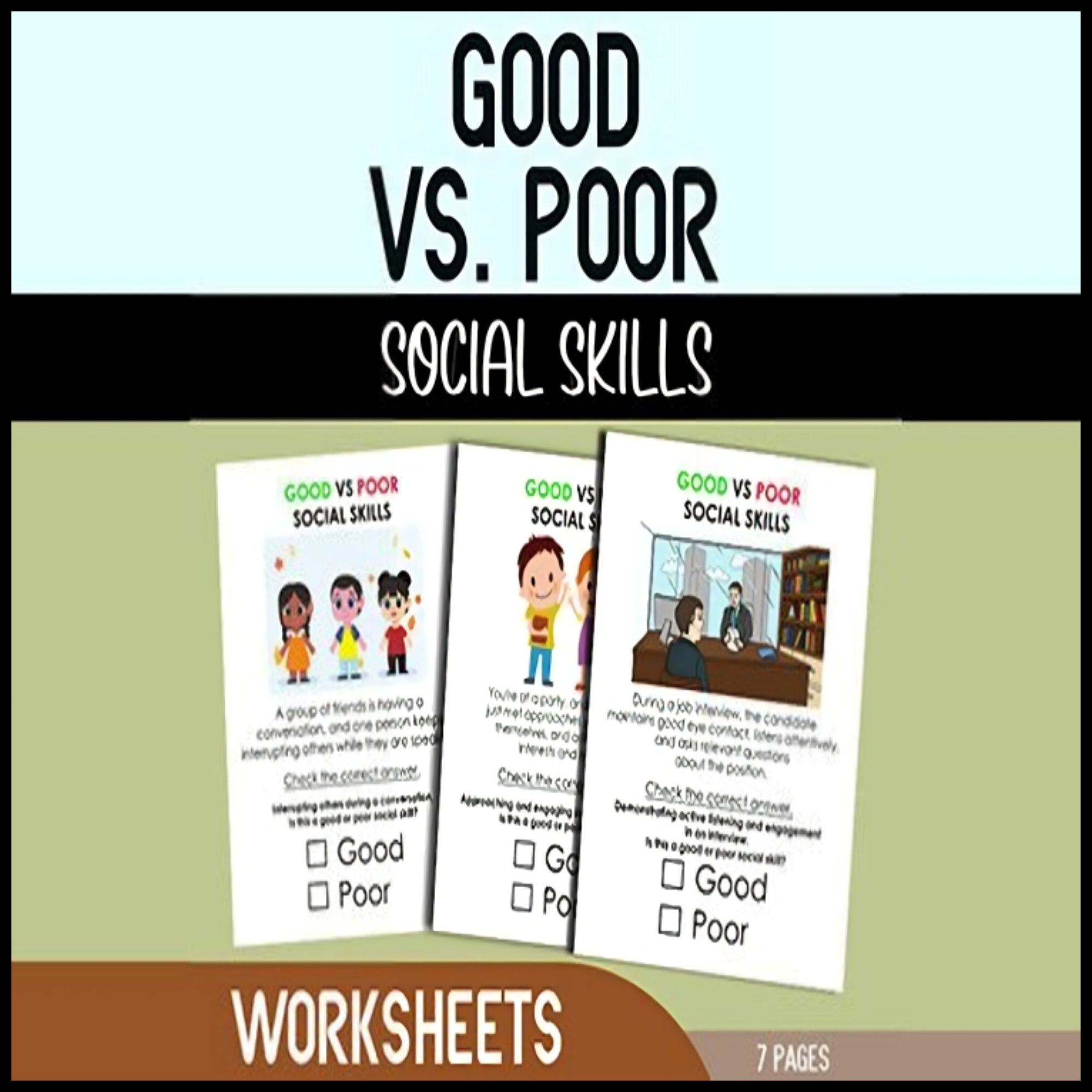 Social skills printables for students with autism | Similar Special Needs