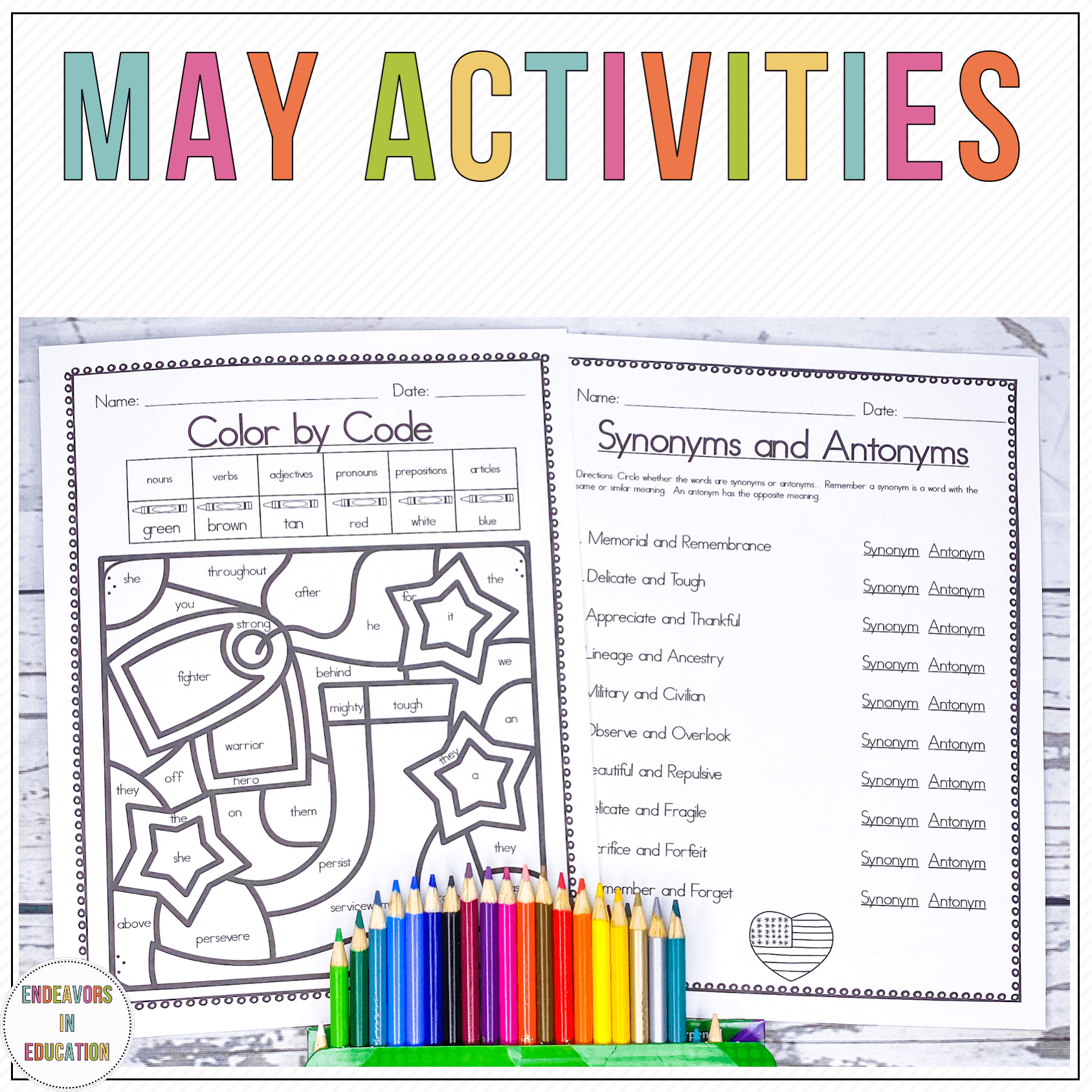 May Activities and Worksheets A Packet for Fast Finishers