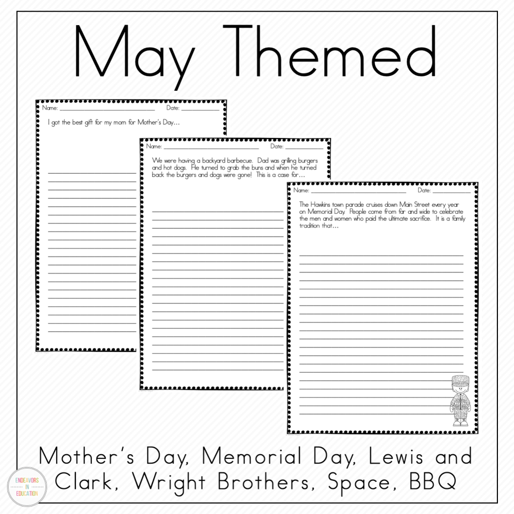 May Story Starters Finish the Story Writing Prompts - Made By Teachers