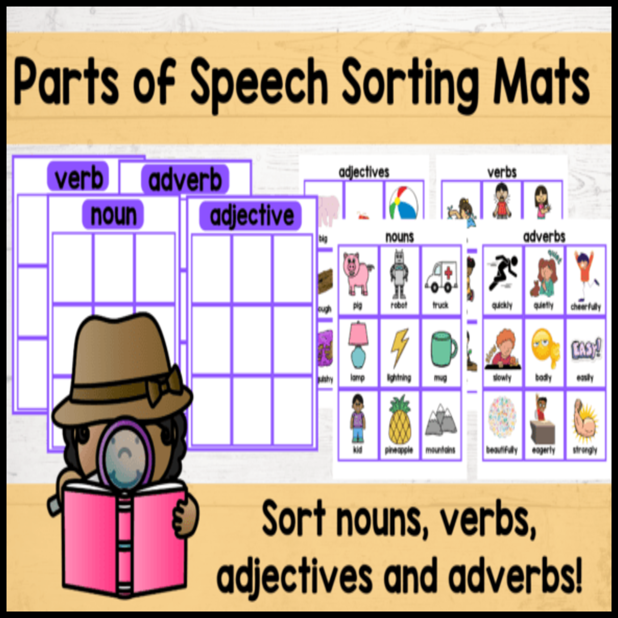End of the Year Writing and Grammar Activities - Sorting Mats - Summer