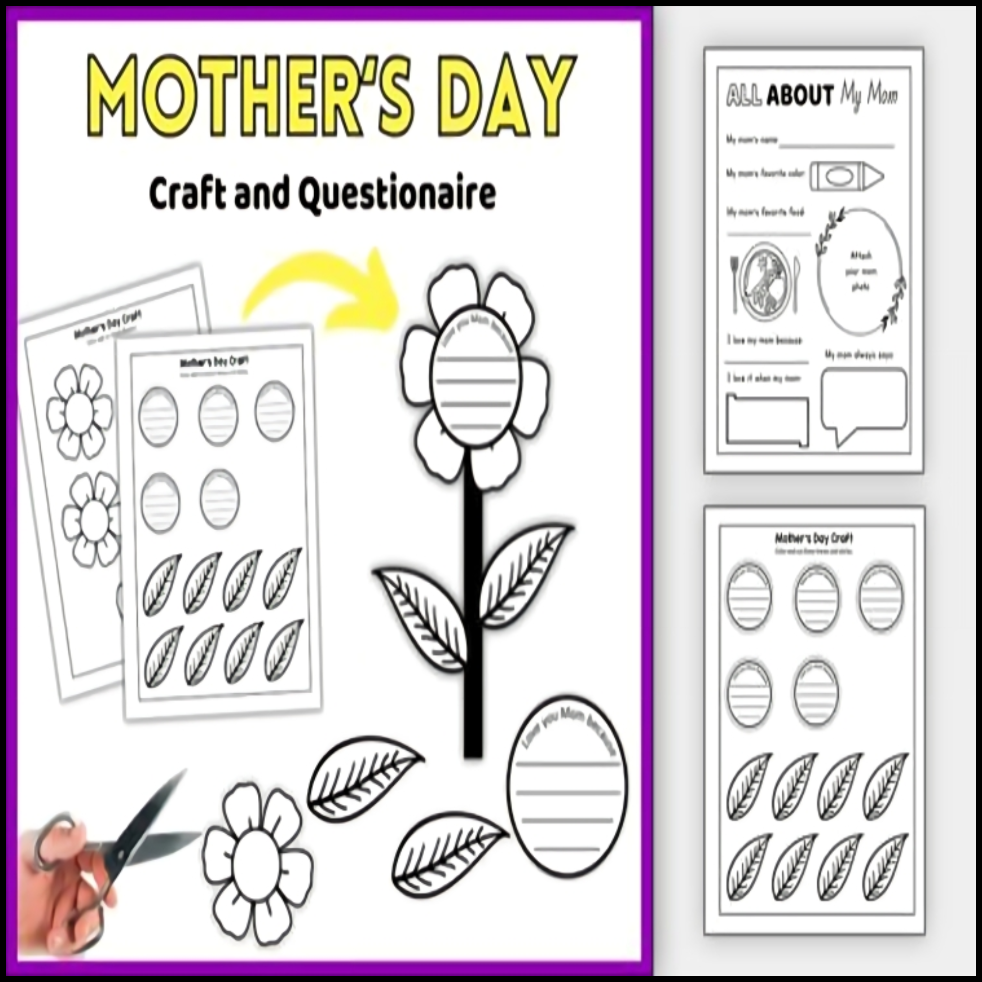 Mother's Day Craft and Mom's Activities - Mothers Day Questionnaire