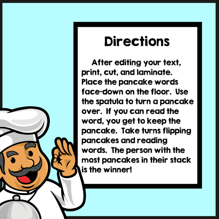 Flip the Pancake Editable Sight Word Game - Made By Teachers