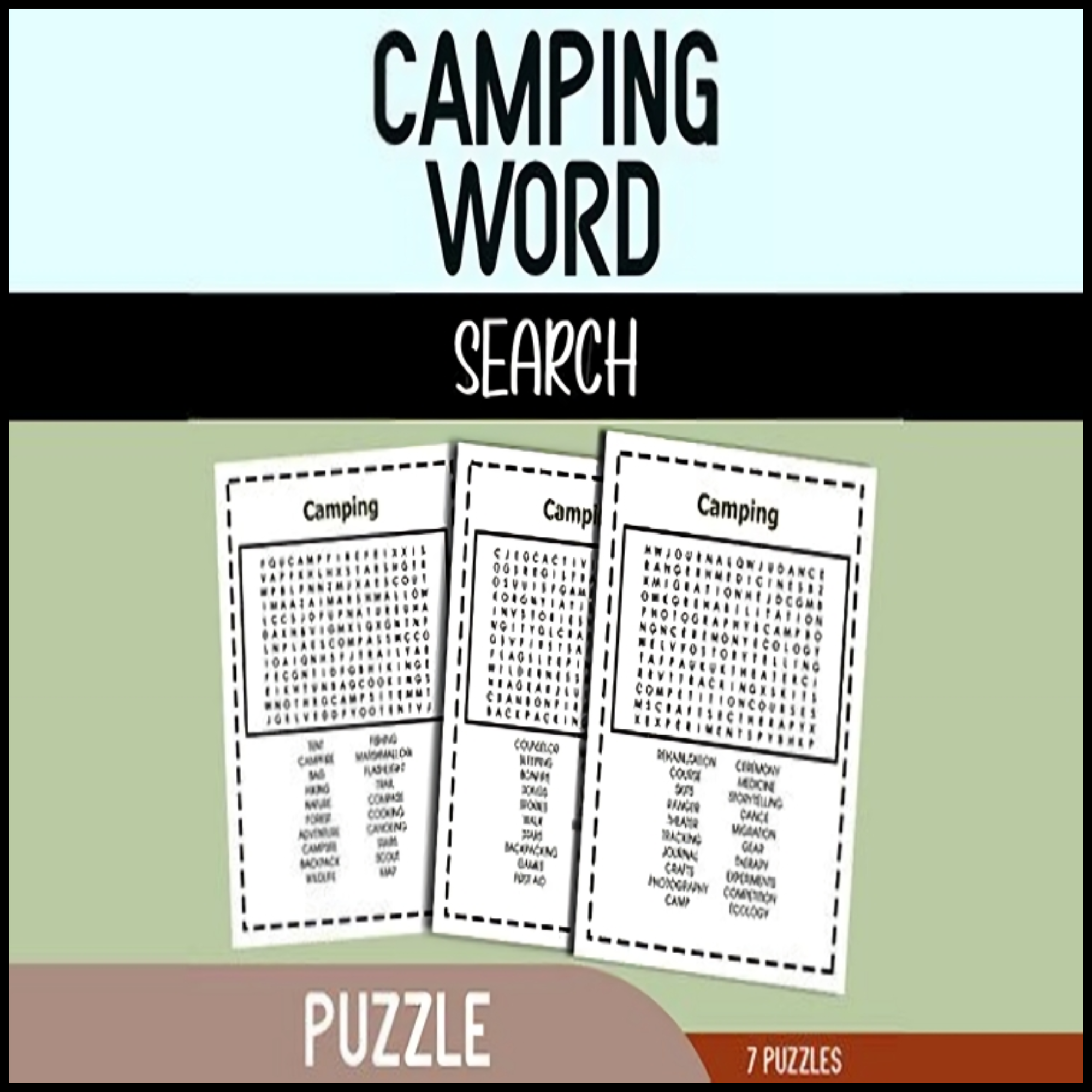 Camping Word Search Puzzle