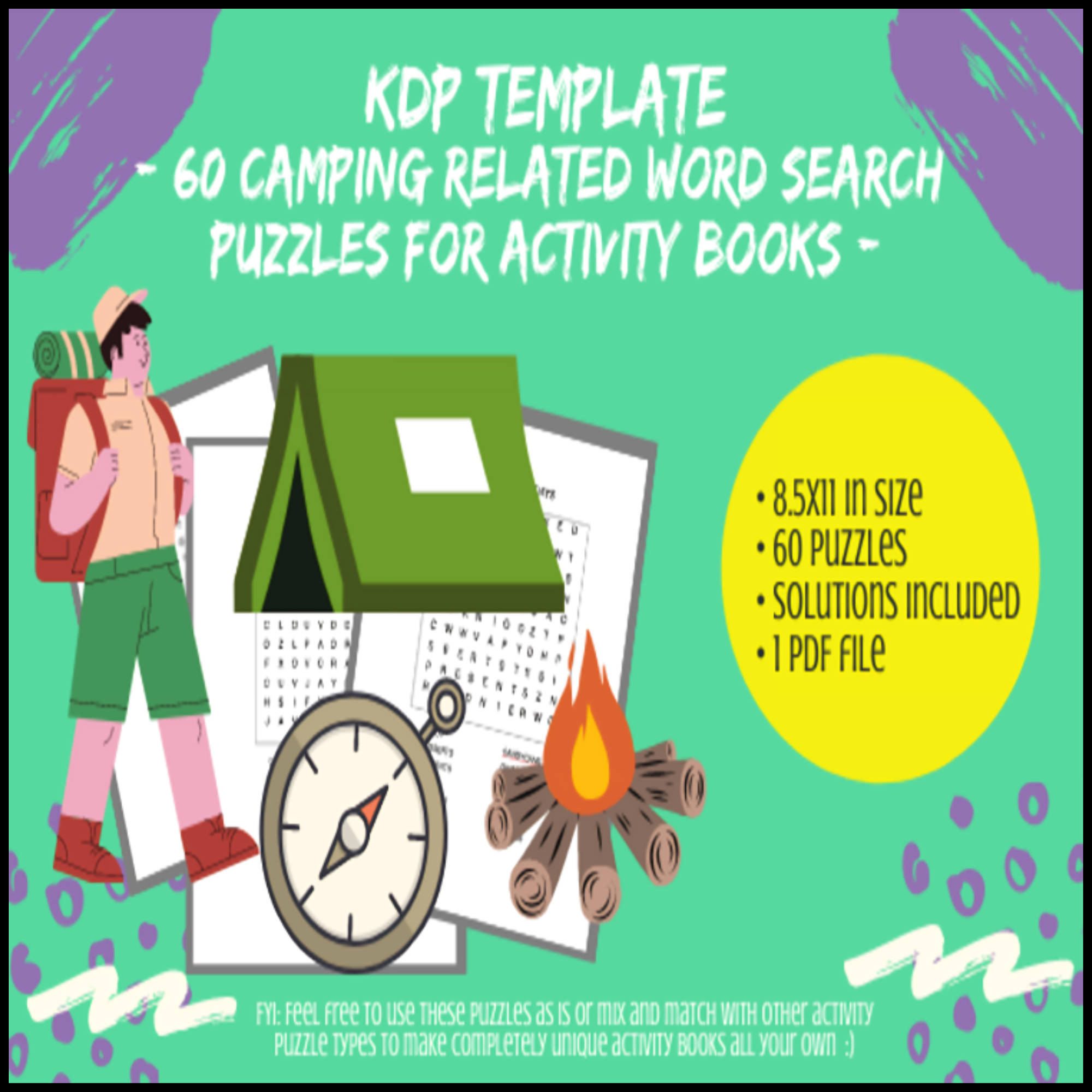 Camping Word Search Puzzle | End of the Year Summer Packet & Bundle