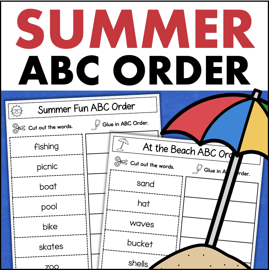 Summer ABC Order Cut & Paste Worksheets