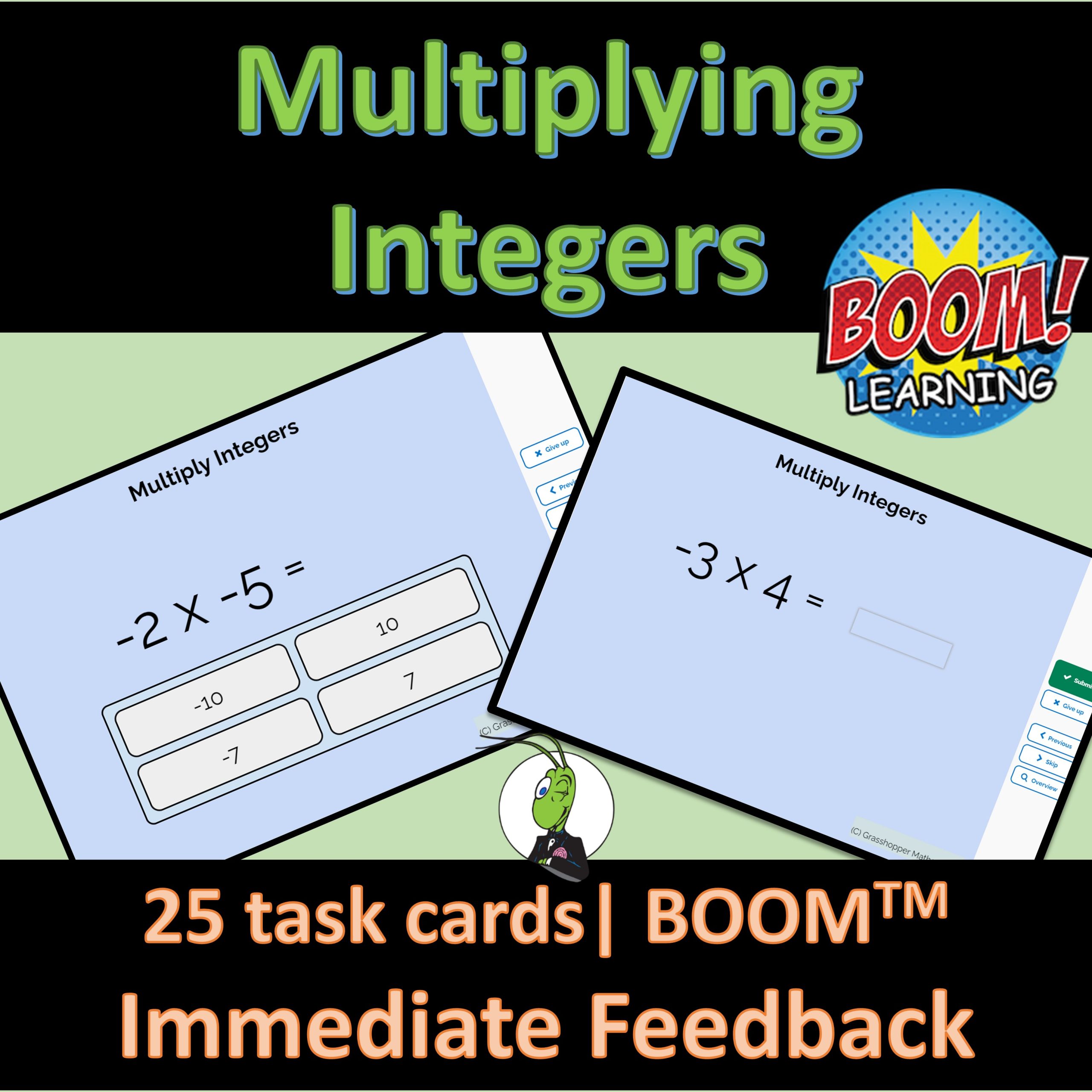 Multiplying Integers Operations Pre Algebra BOOM Task Cards