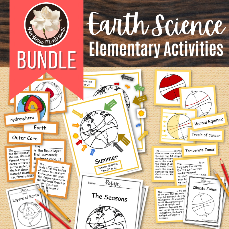 Montessori Earth Science BUNDLE - Montessori Sun and Earth Science Curriculum