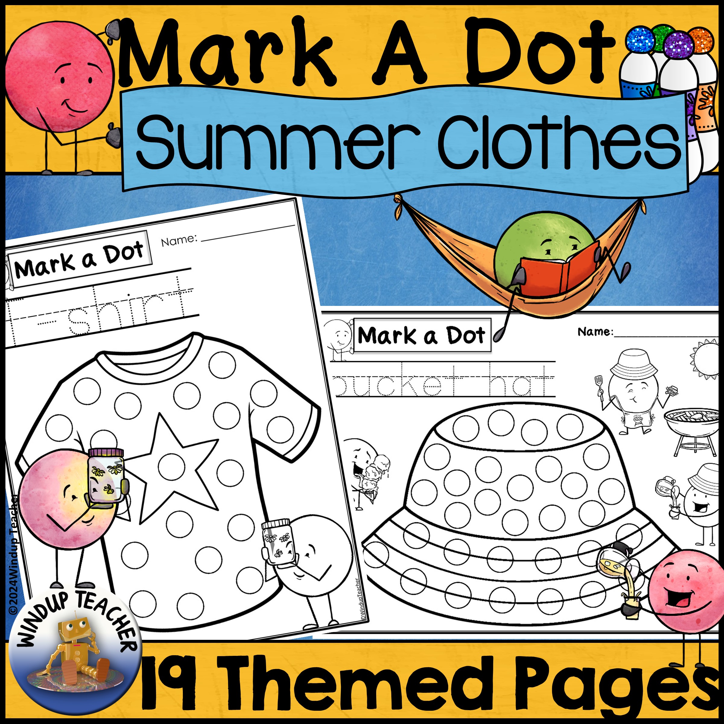 Summer Clothes Do-A-Dot Marker Printable Activity - Bingo Dot Dauber Worksheets