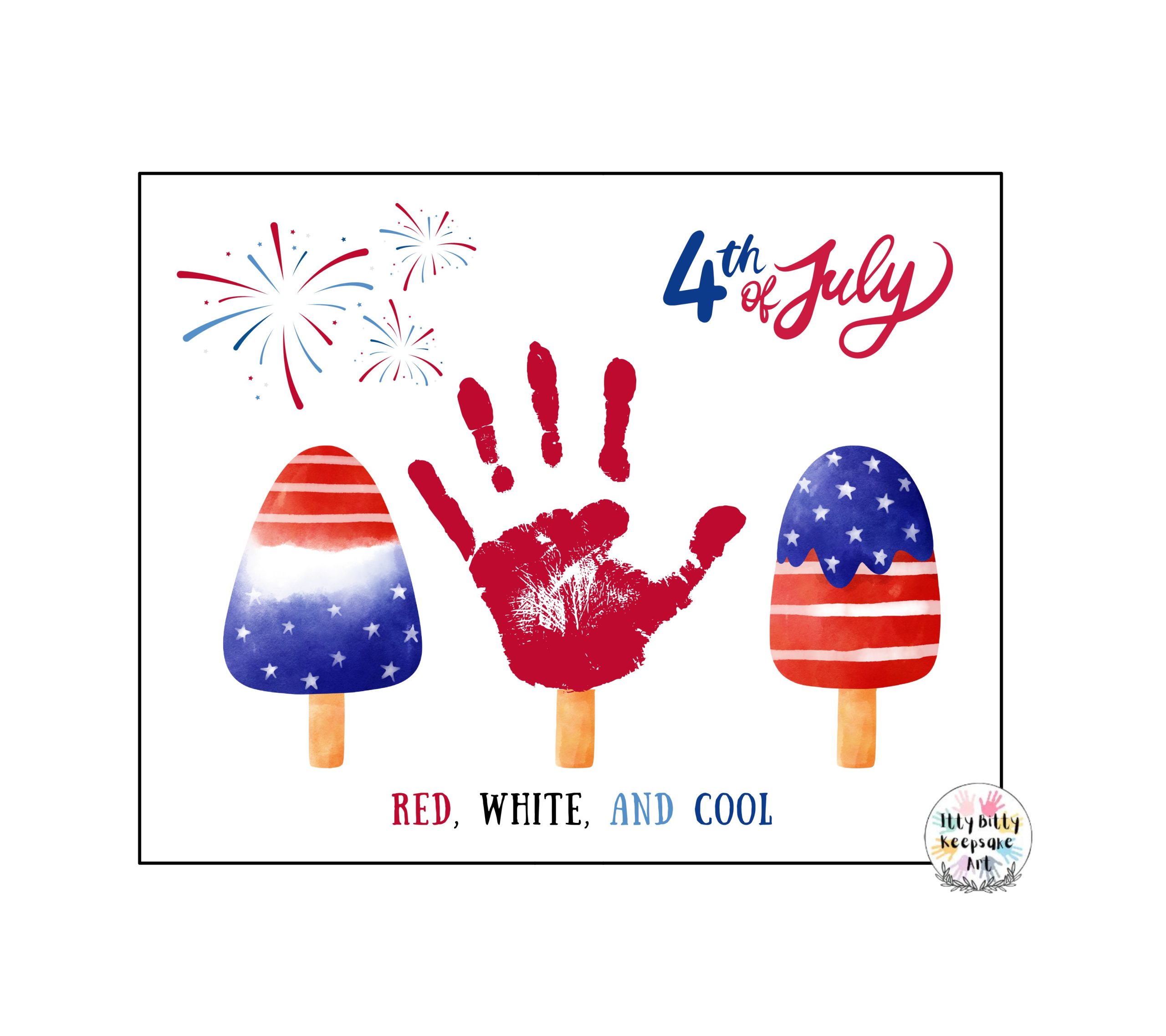 Fourth of July Handprint Craft Printable Template / 4th of July Summer Crafts