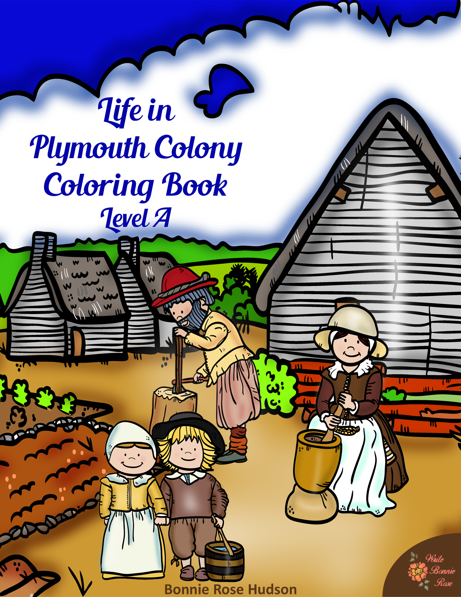 Life in Plymouth Colony Coloring Book-Level A