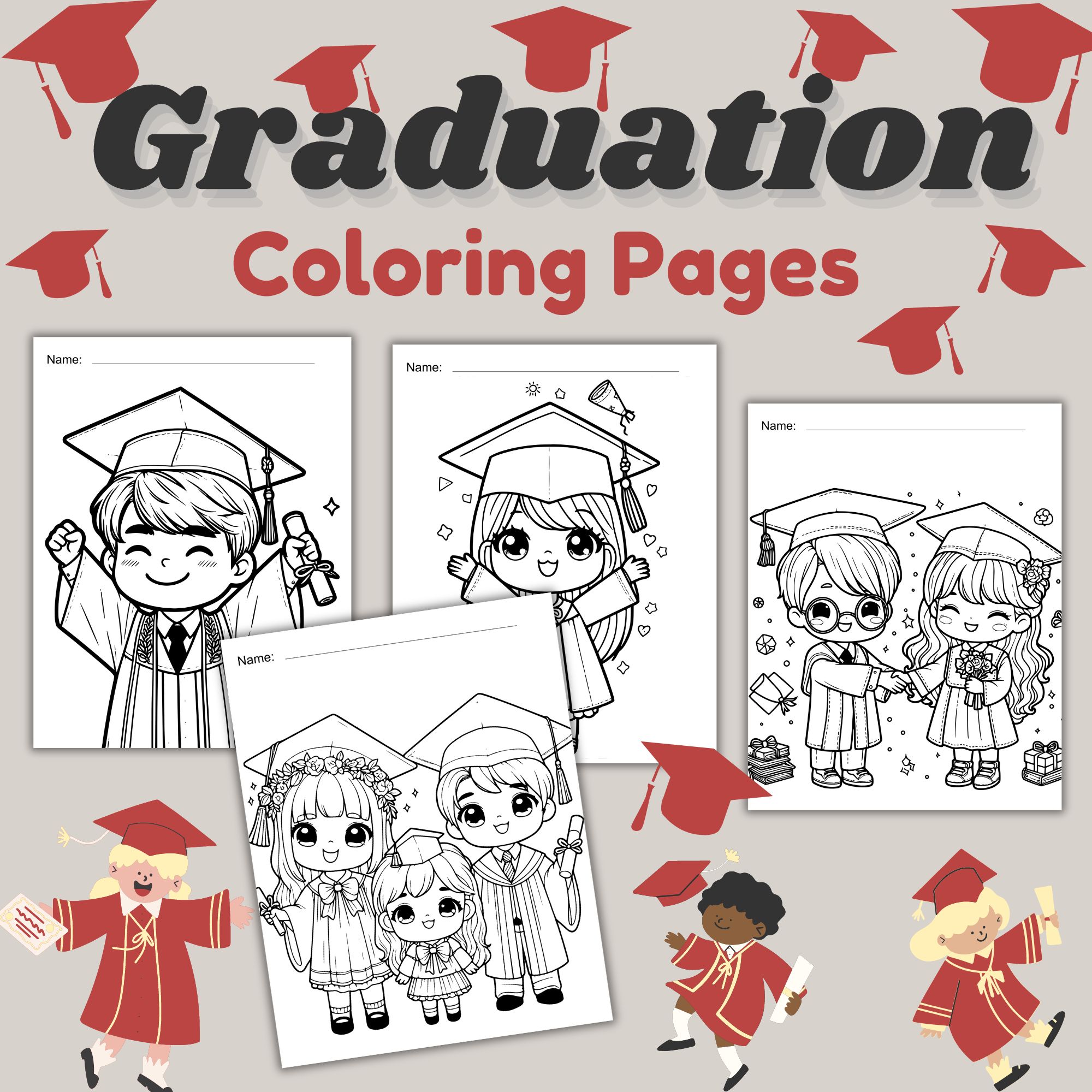 Cute Graduation Coloring Pages Simple Coloring For Kids Preschool Kindergarten
