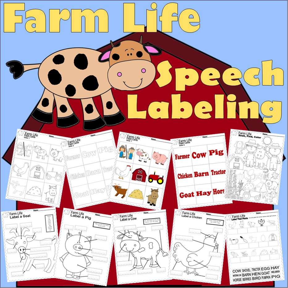 Farm Animals Spelling Literacy Worksheets NO PREP Word Search Poem Rhyming