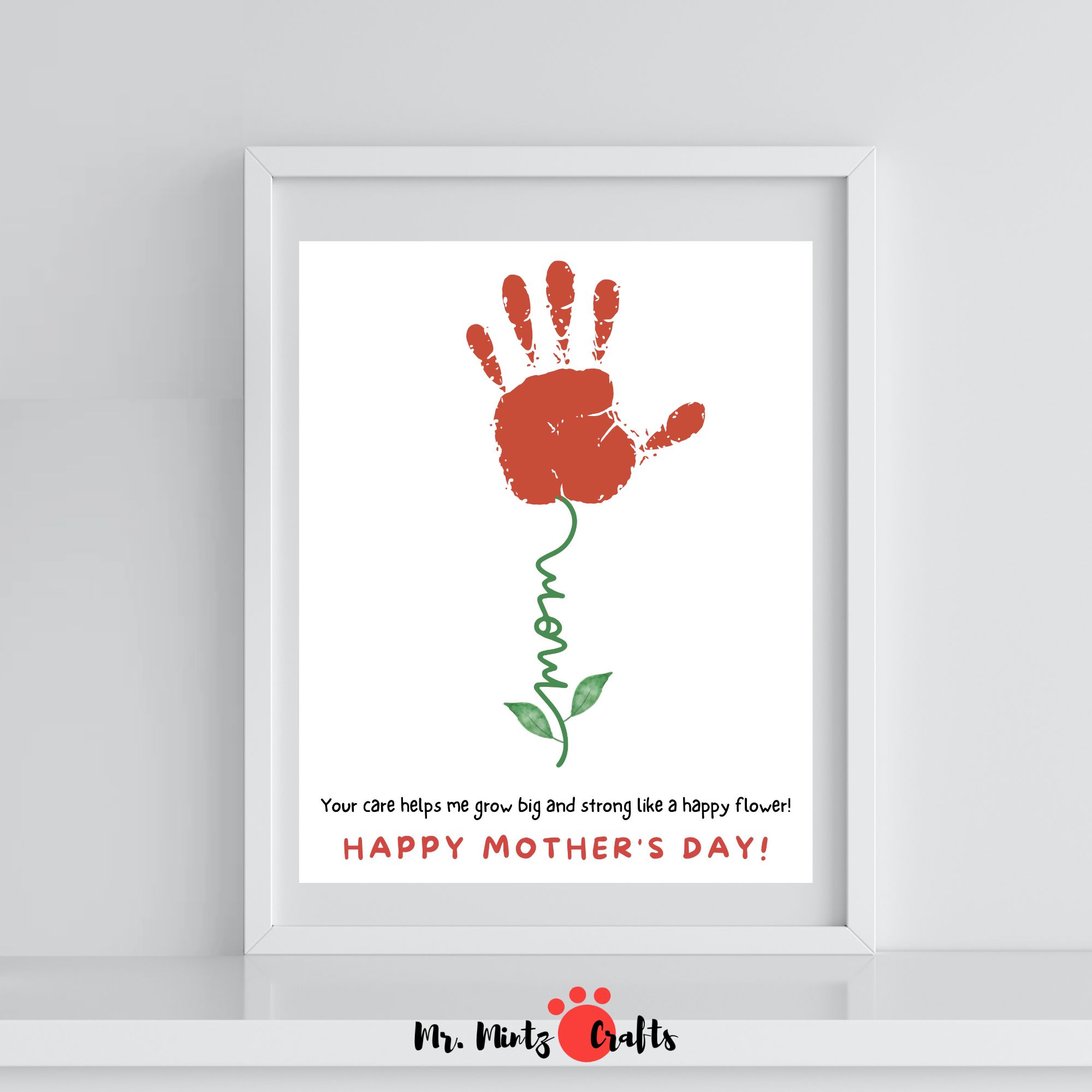 Flower Handprint Art Template