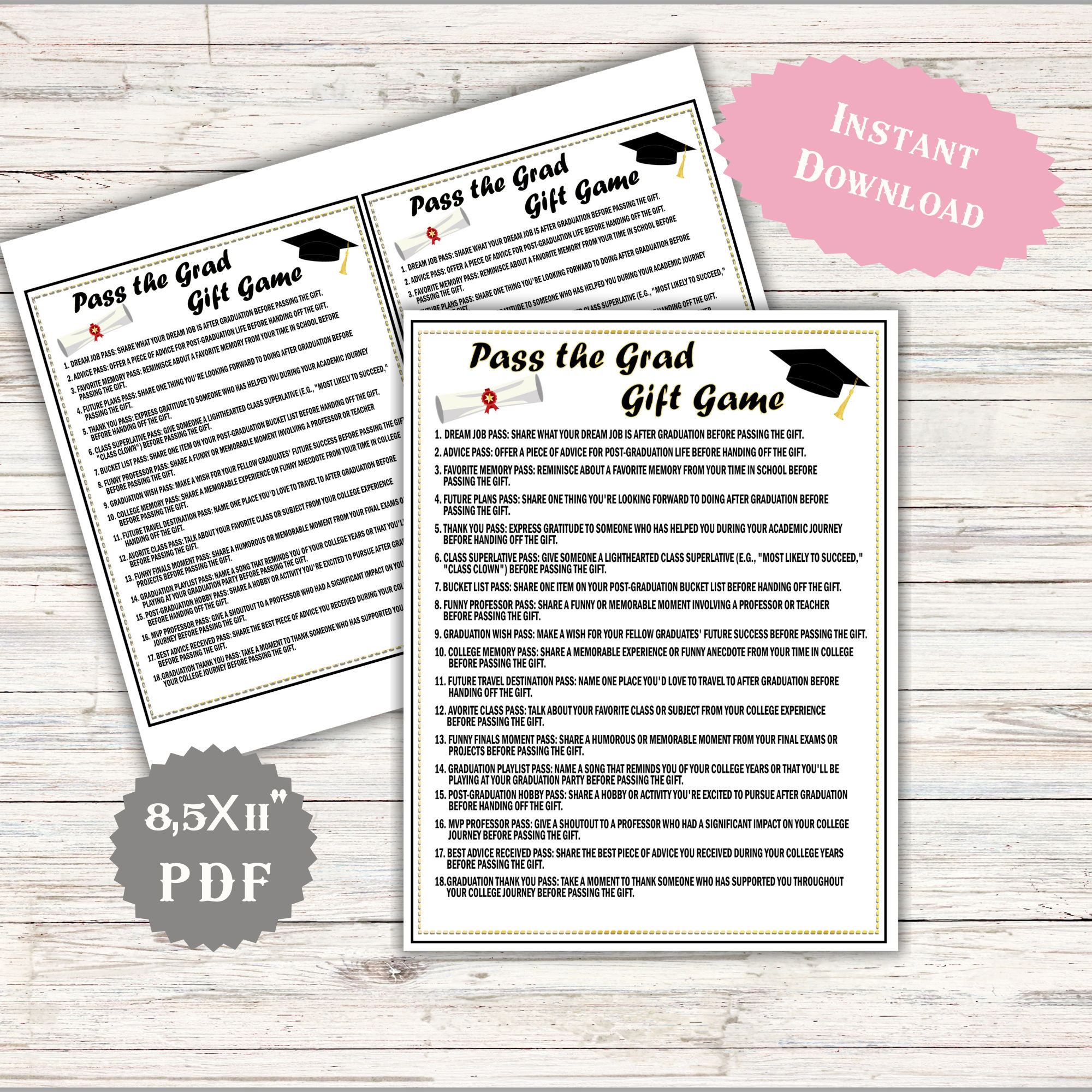 Pass the Gift Graduation Games 2024, Party, College Graduation, High School Activities, End of year