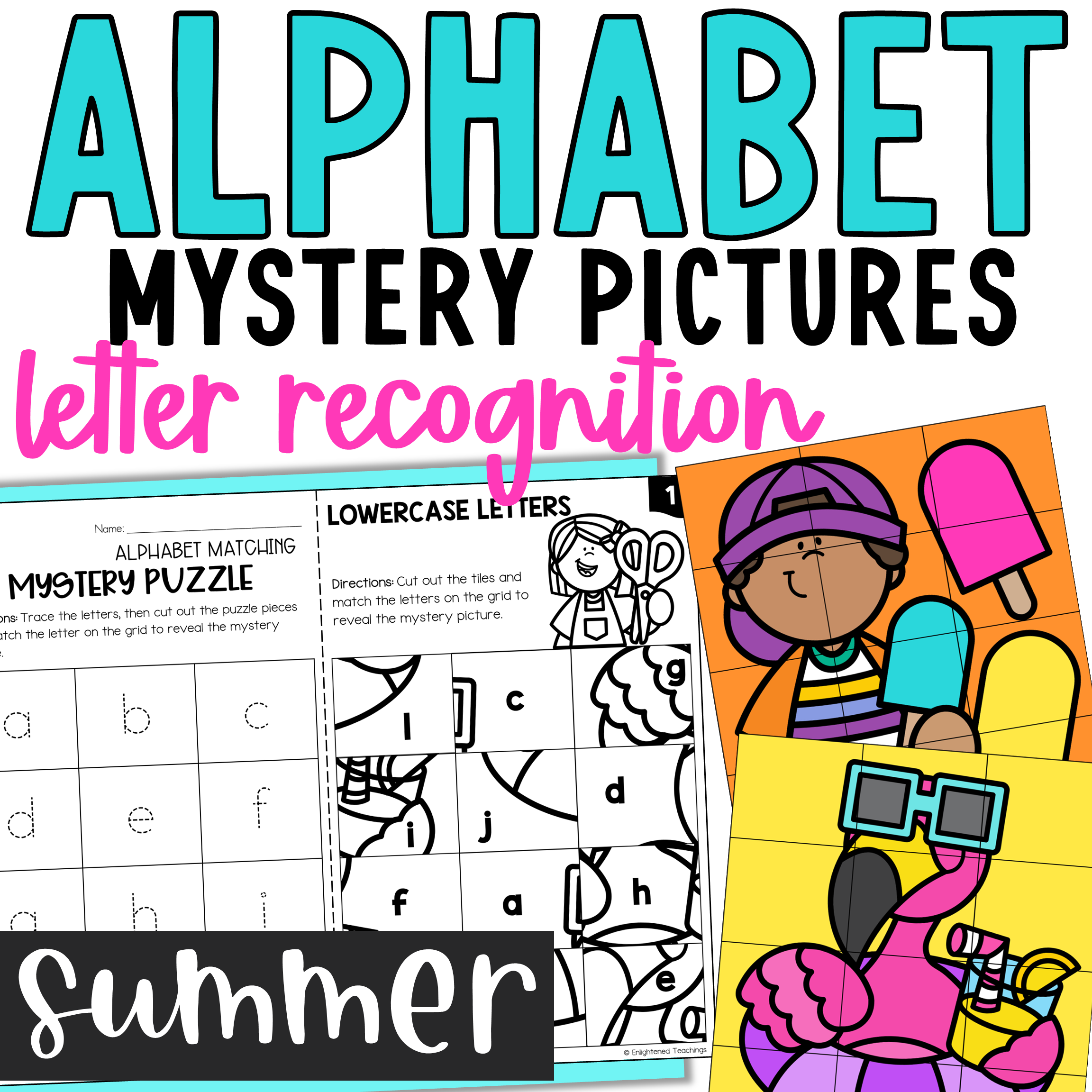 Summer Alphabet Matching Mystery Puzzles Summer Letter Recognition