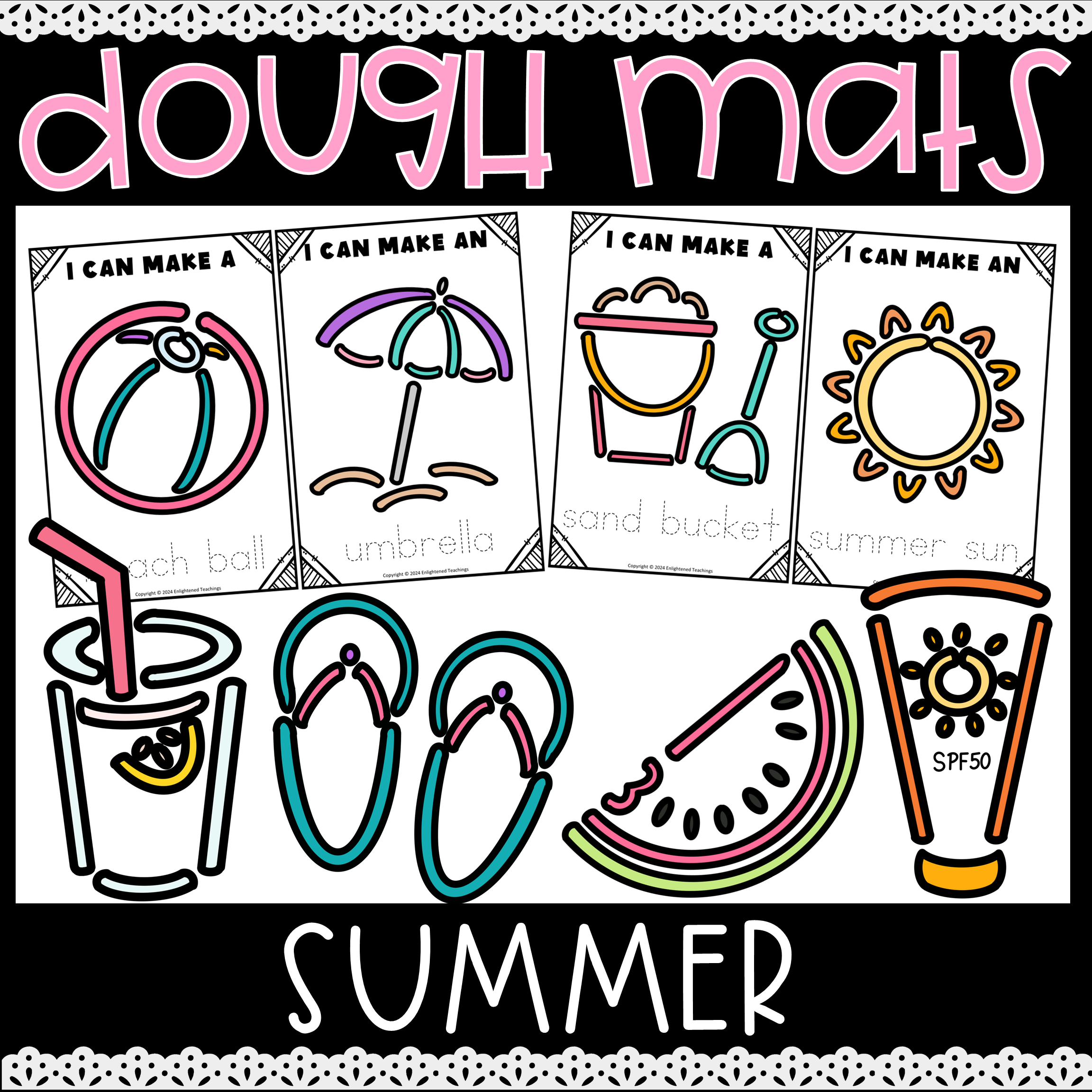 Summer Play Dough Mats Summer Playdough Mats