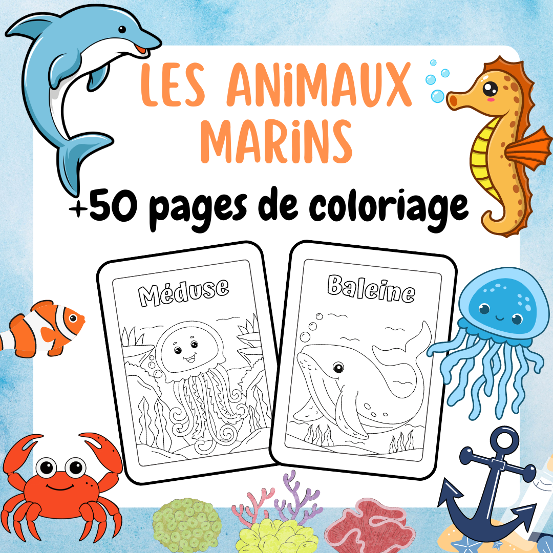 Sea Animals Coloring Pages in French