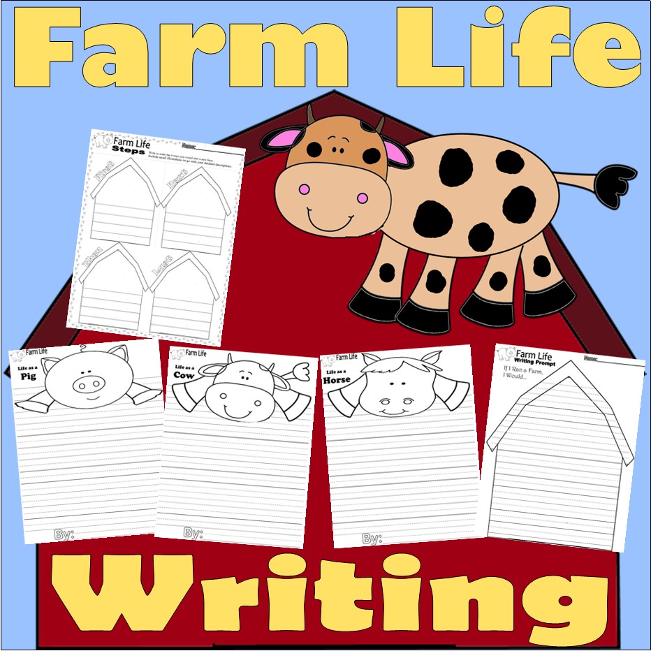Farm Animals Theme Writing Prompts Worksheets NO PREP Primary Lines