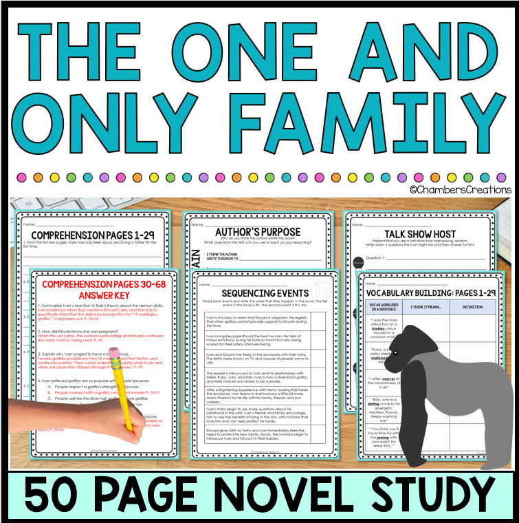The One and Only Family Novel Study Katherine Applegate