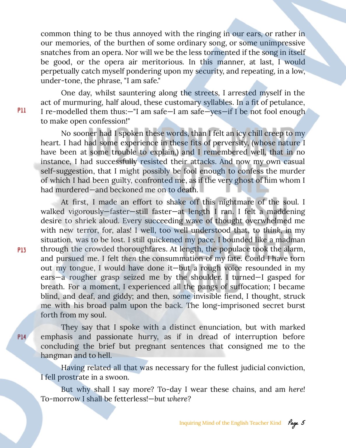 "The Imp of the Perverse" by Edgar Allan Poe Quiz and Answer Key for ...