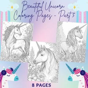 Bundle - Beautiful Cute Unicorn Coloring Book Pages For Adults | Made ...