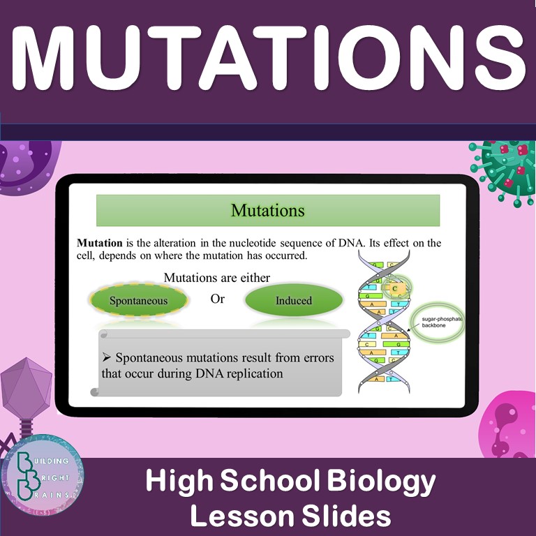 Mutations | PowerPoint Lesson Slides High School Biology | Phys & Chem Mutagen