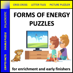 Forms of Energy Puzzles - science activities for early finishers