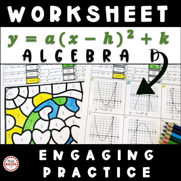 19th Grade Math Earth Day Quadratic Graphs From Vertex Form Color-By-Number 10th Grade ...
