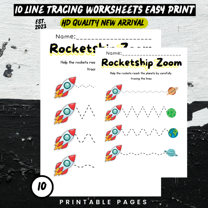 10 Line Tracing Worksheets Easy Print