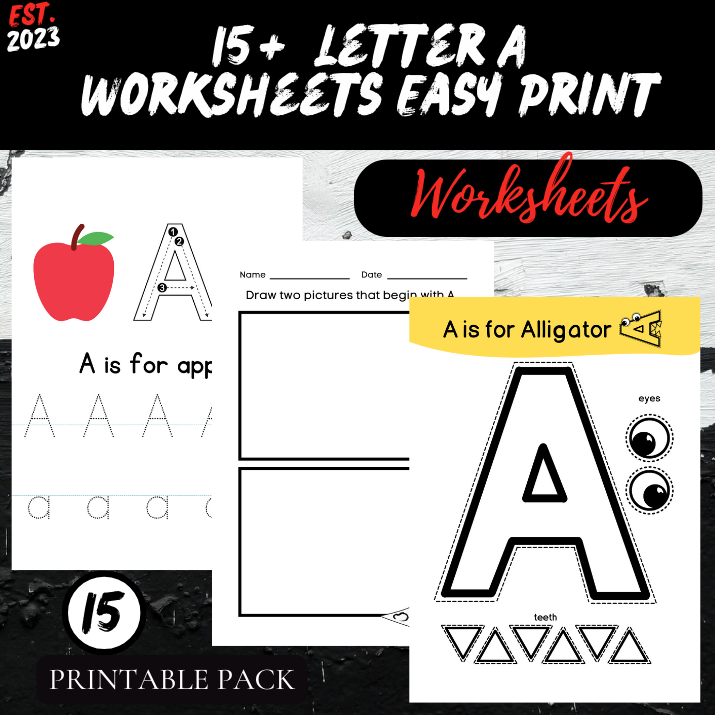 15+ Letter A Worksheets Easy Print