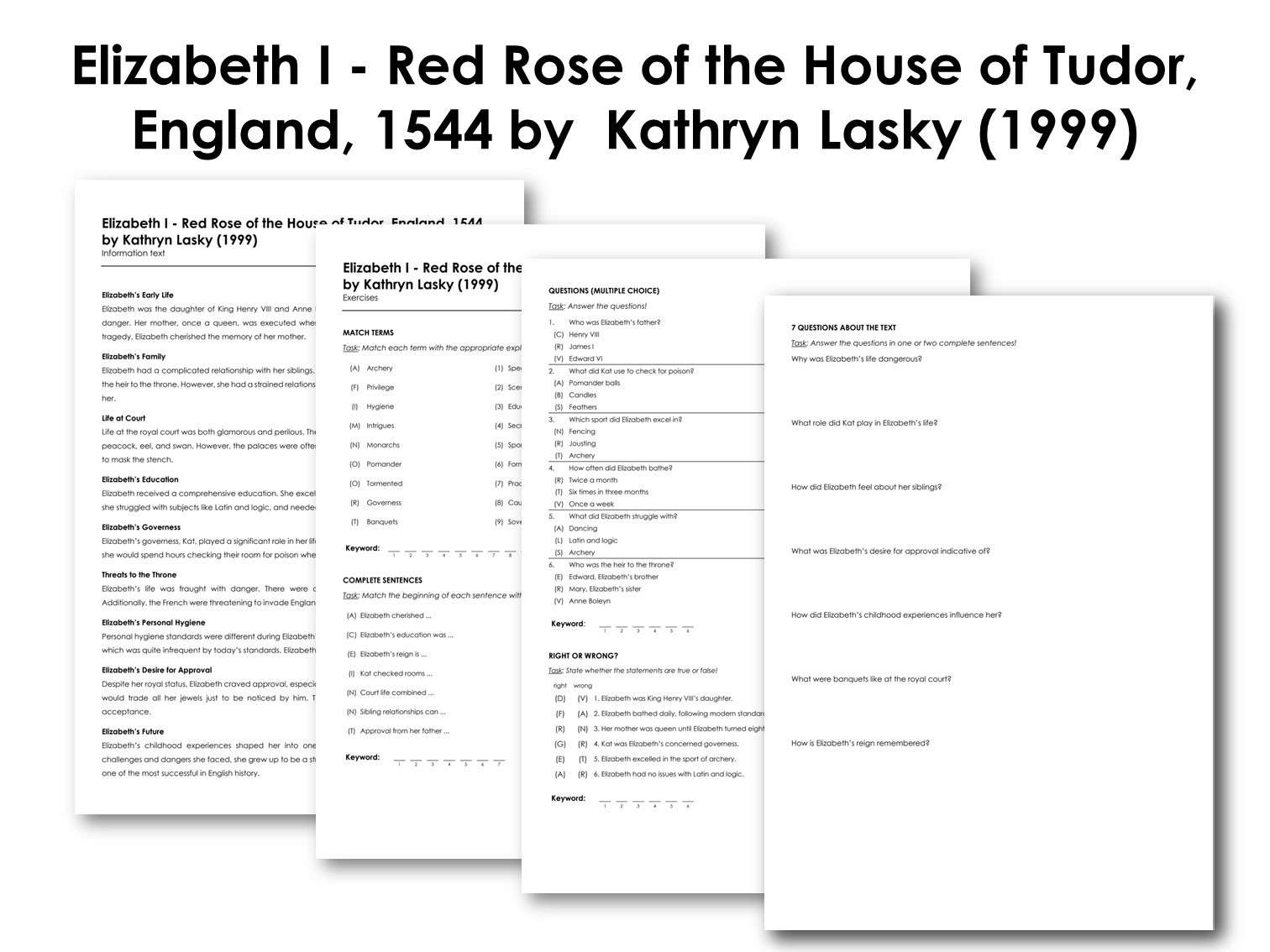 Elizabeth I - Red Rose of the House of Tudor, England, 1544 by  Kathryn Lasky (1999)