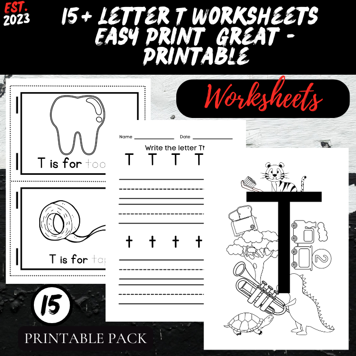 15+ Letter T Worksheets Easy Print