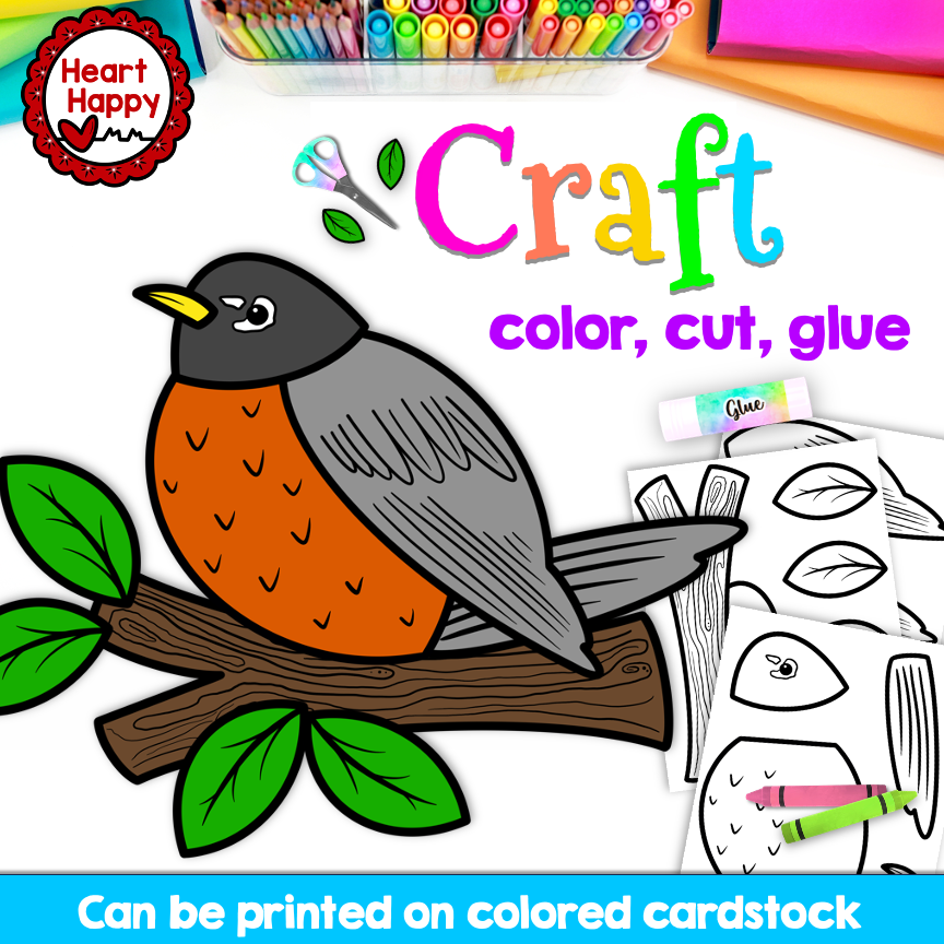 Robin Bird Craft | State Symbols Craft | Spring Craft