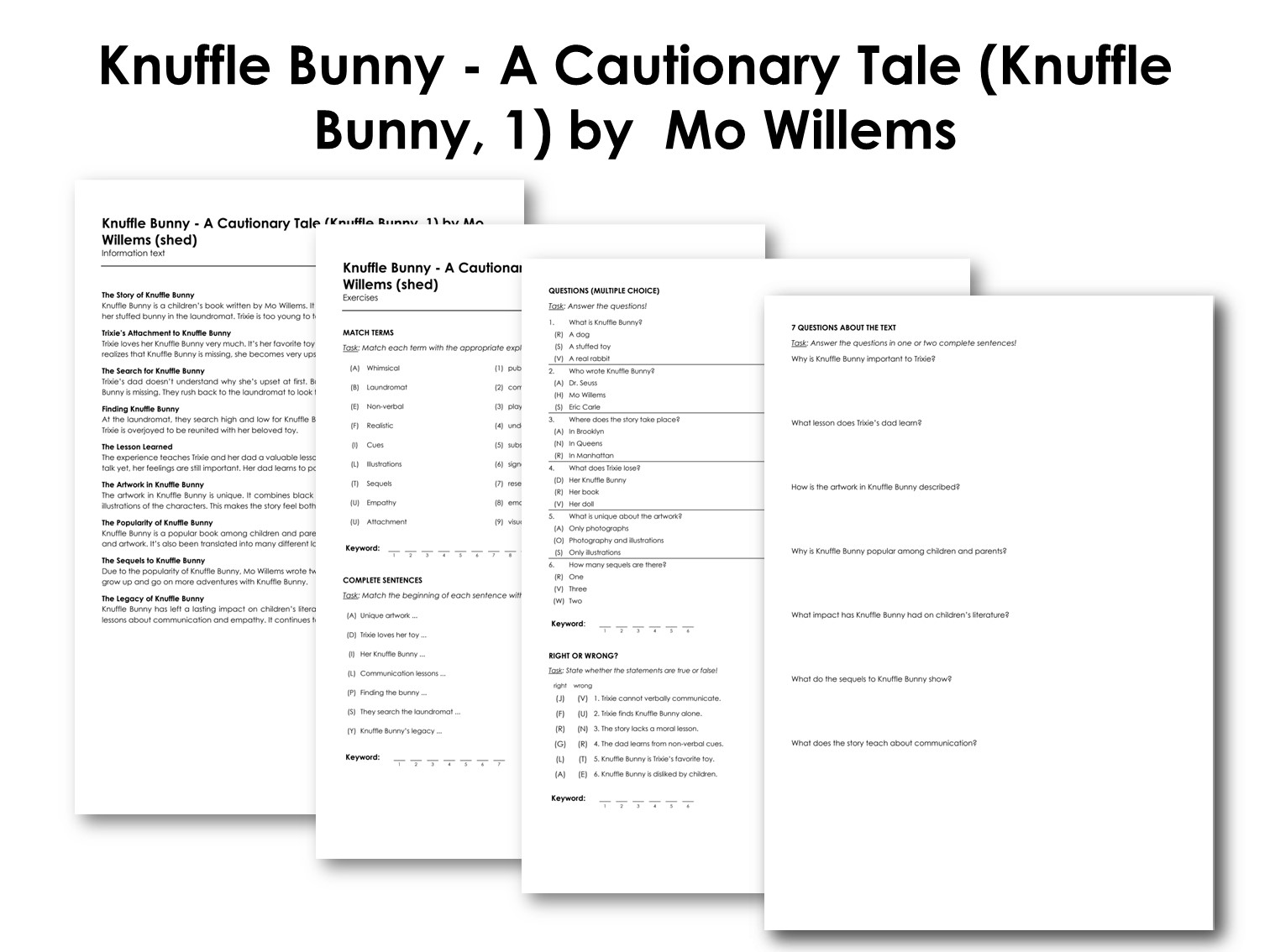 Knuffle Bunny - A Cautionary Tale (Knuffle Bunny, 1) by  Mo Willems