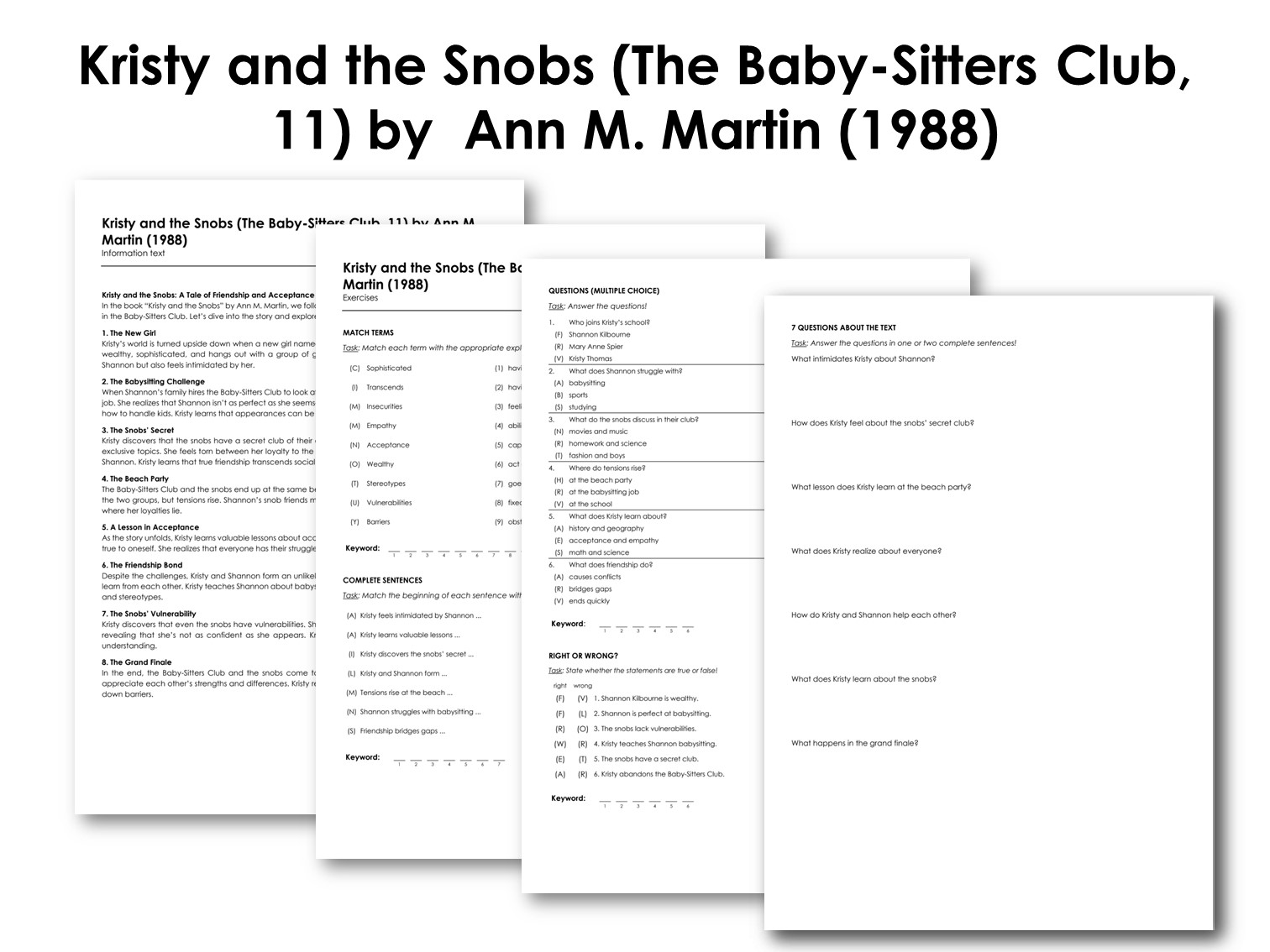Kristy and the Snobs (The Baby-Sitters Club, 11) by  Ann M. Martin (1988)