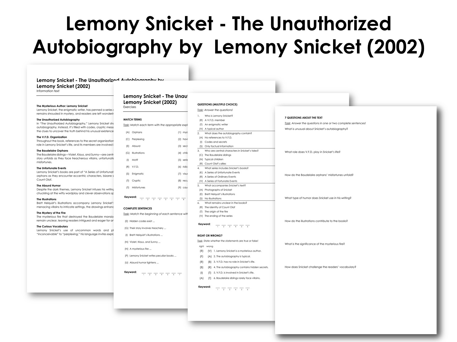 Lemony Snicket - The Unauthorized Autobiography by  Lemony Snicket (2002)