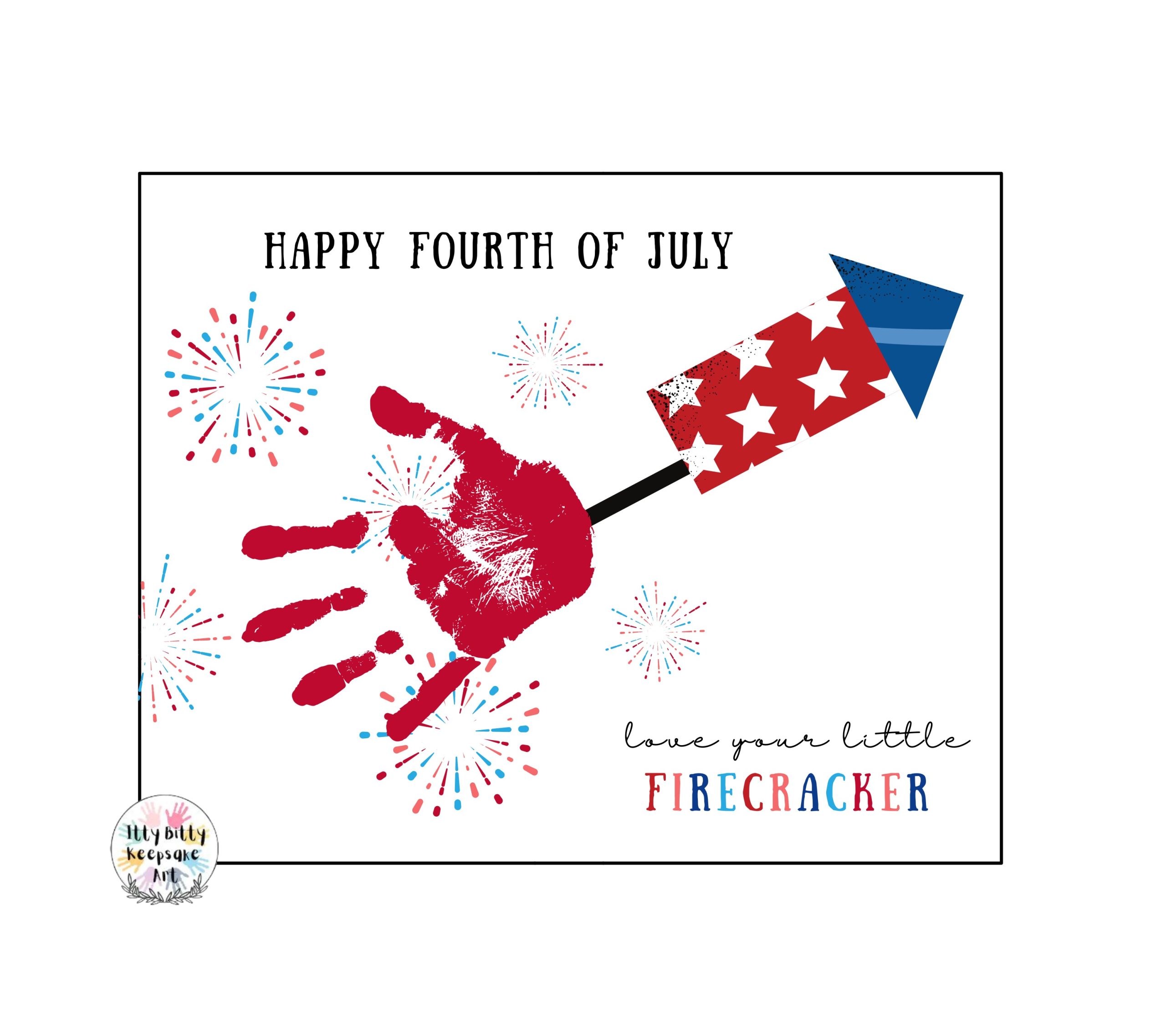 Fourth of July Handprint Craft Printable Template / 4th of July Summer Crafts (Copy)